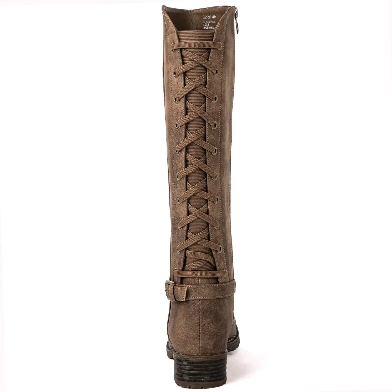 GLOBALWIN Women's Quilted Knee High Fashion Boots Strappy Boots For Women
