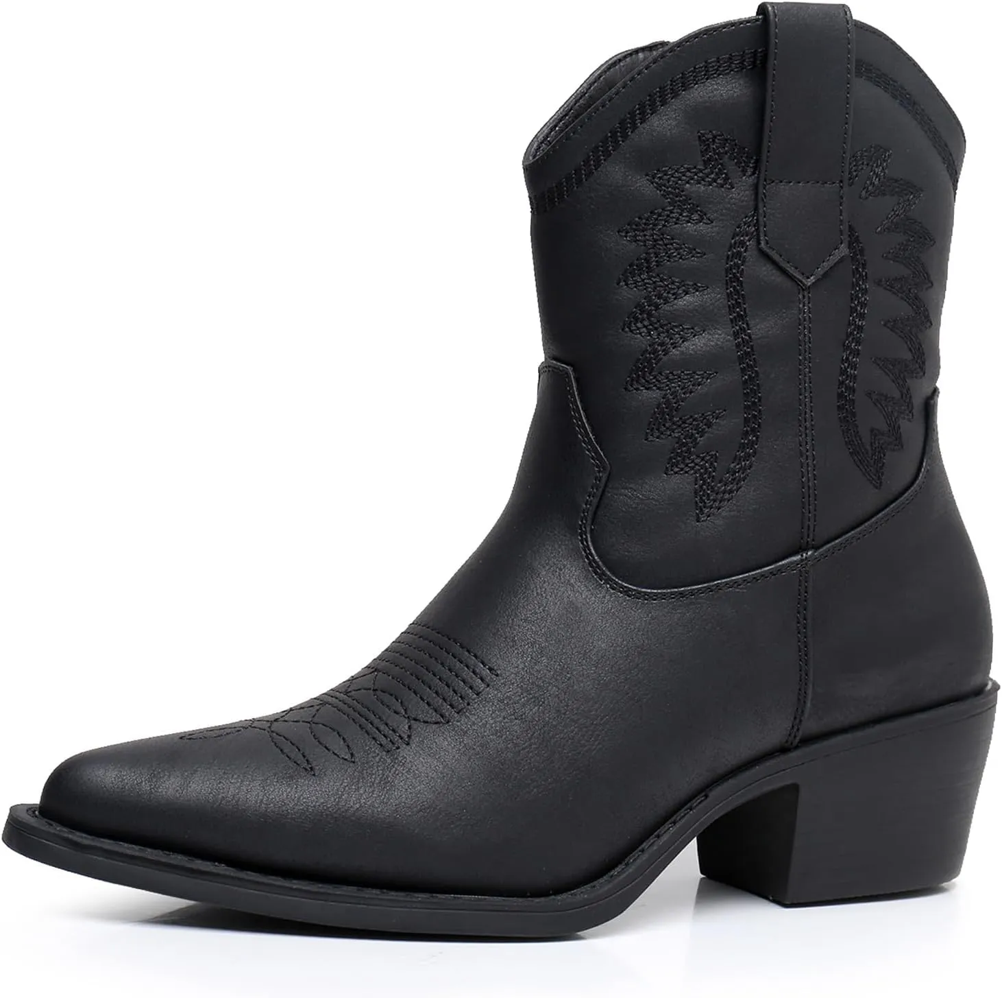 GLOBALWIN Women's Western Charm Cowgirl Boots Mid Calf Comfy Cowboy Boots For Women With Pointed Toe