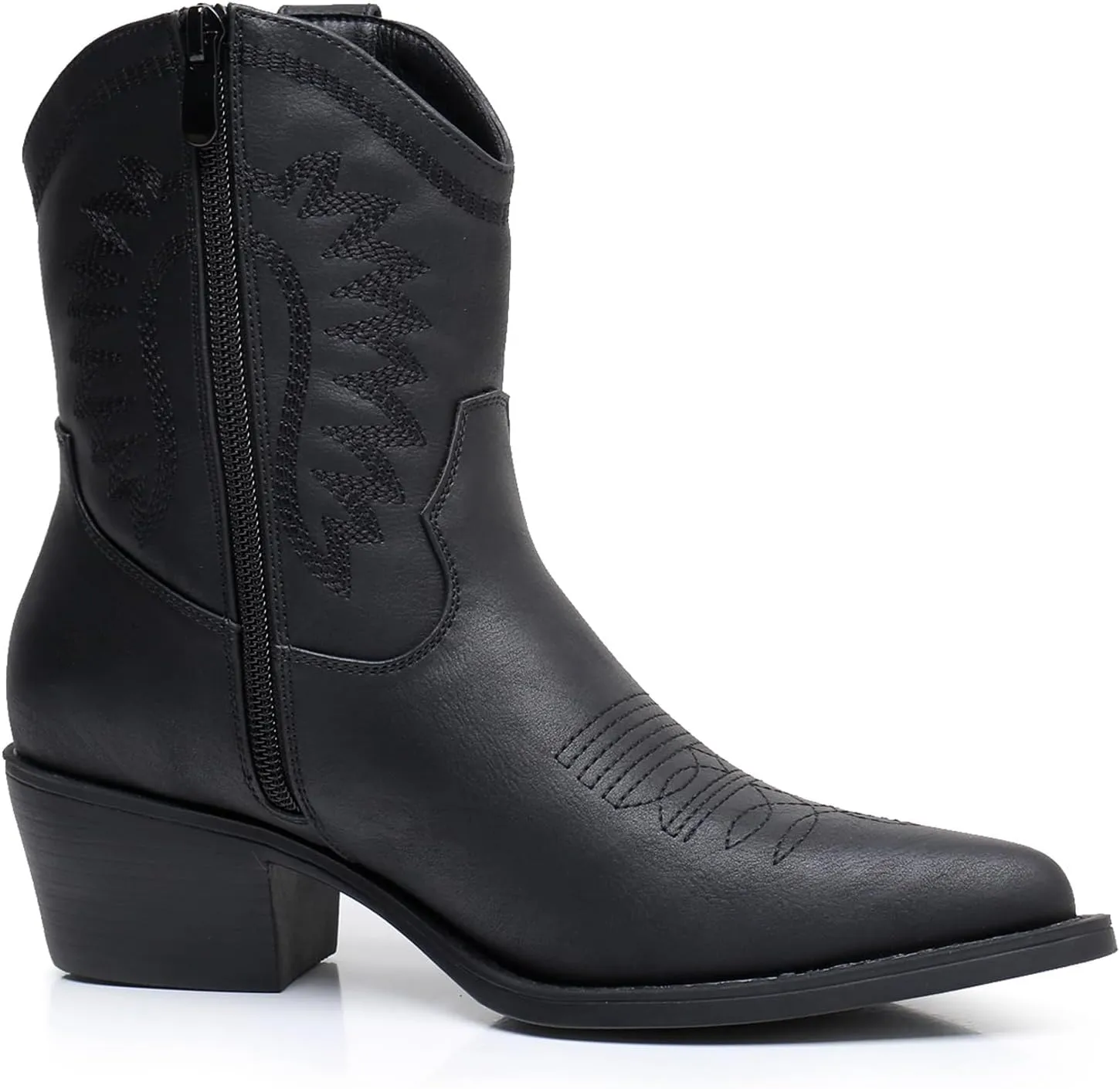 GLOBALWIN Women's Western Charm Cowgirl Boots Mid Calf Comfy Cowboy Boots For Women With Pointed Toe