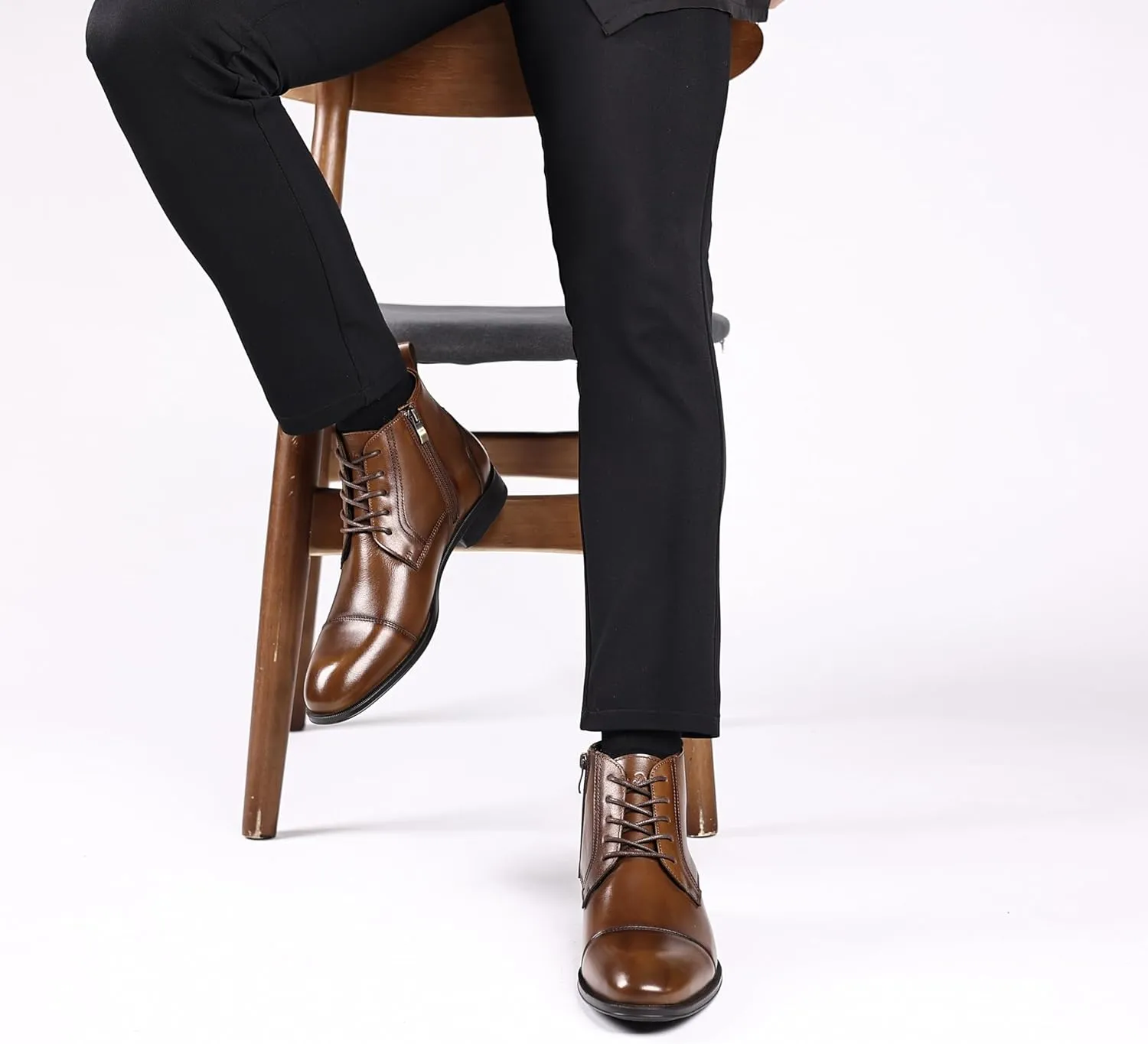 Holy dove Chelsea Boots Men – Genuine Leather,Chelsea Boots for Men with Side Zipper, Casual Slip-On Ankle Boots, Chukka & Oxford Style Dress Boots