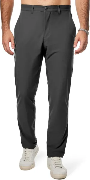JMIERR Mens Chino Pants Casual Stretch Golf Pants Waist Tapered Trousers Lightweight Comfy Pants with Zipper Pockets