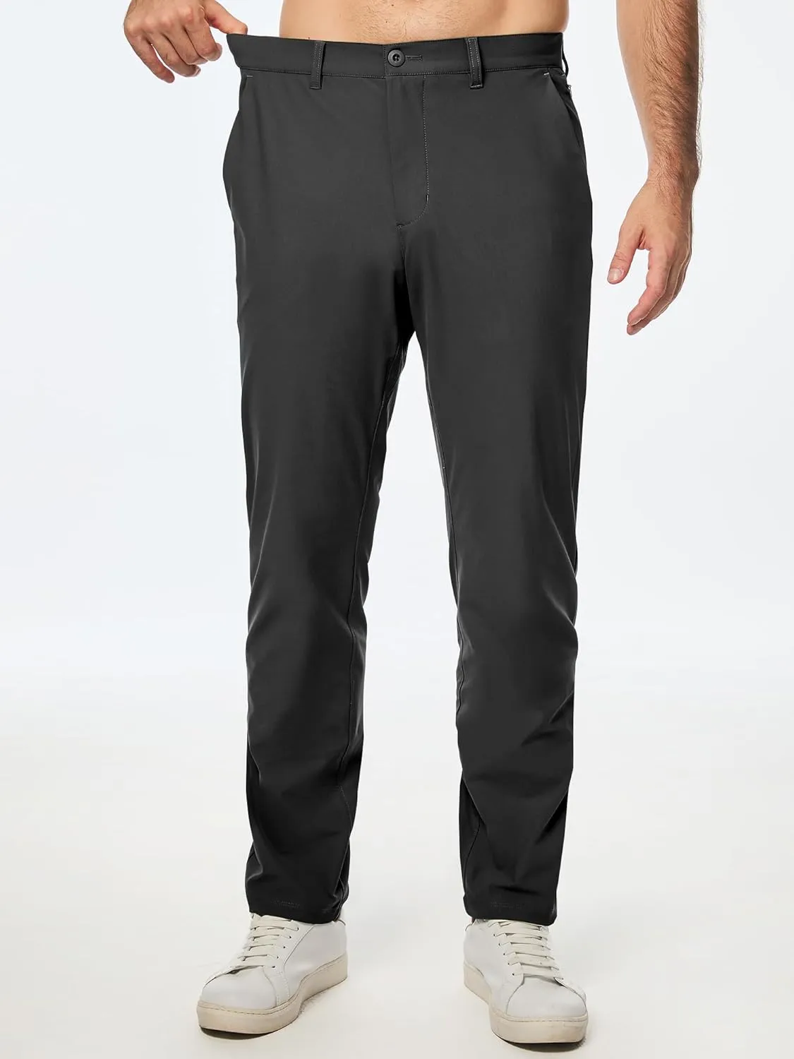 JMIERR Mens Chino Pants Casual Stretch Golf Pants Waist Tapered Trousers Lightweight Comfy Pants with Zipper Pockets