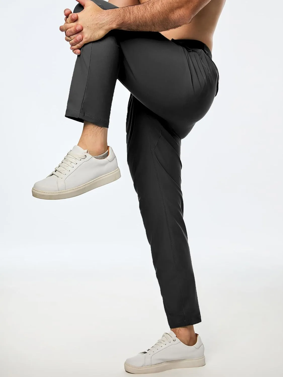 JMIERR Mens Chino Pants Casual Stretch Golf Pants Waist Tapered Trousers Lightweight Comfy Pants with Zipper Pockets
