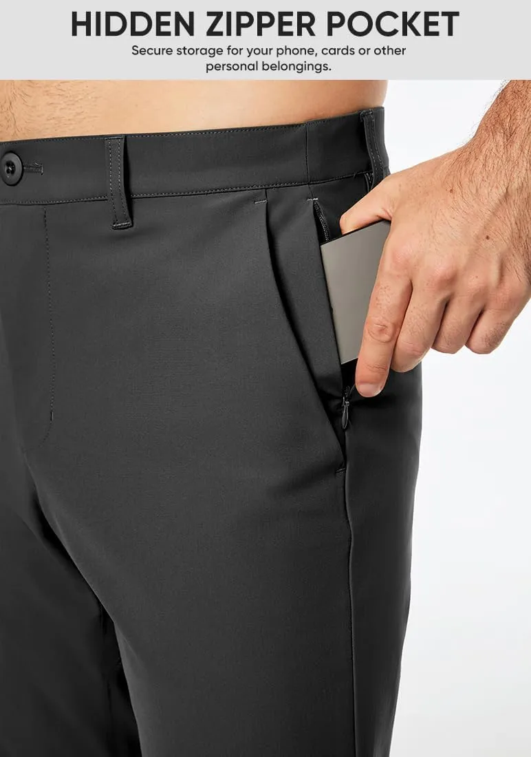 JMIERR Mens Chino Pants Casual Stretch Golf Pants Waist Tapered Trousers Lightweight Comfy Pants with Zipper Pockets
