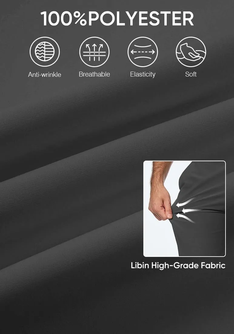 JMIERR Mens Chino Pants Casual Stretch Golf Pants Waist Tapered Trousers Lightweight Comfy Pants with Zipper Pockets