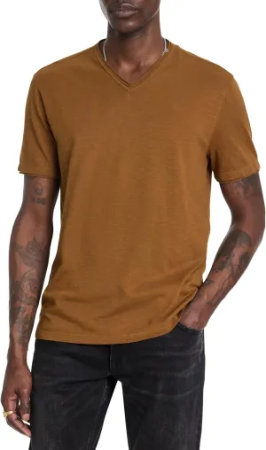 John Varvatos Men's Miles V-Neck Tee, Sienna Brown
