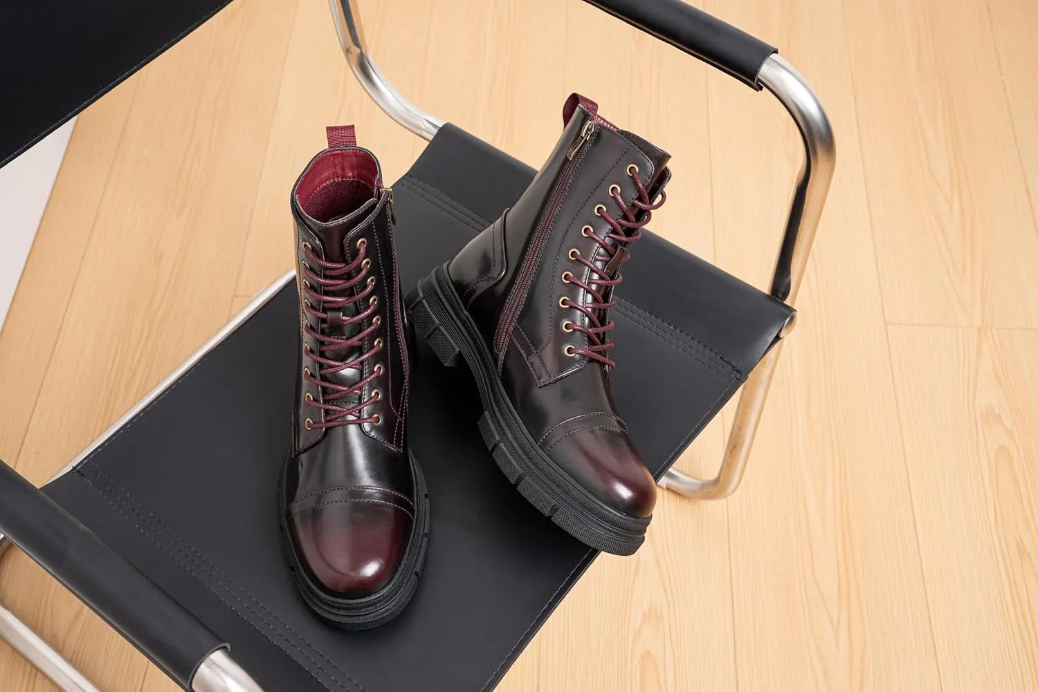 Jousen Men's Boots Fashion High Top Motorcycle Boots Waterproof Boots for Men