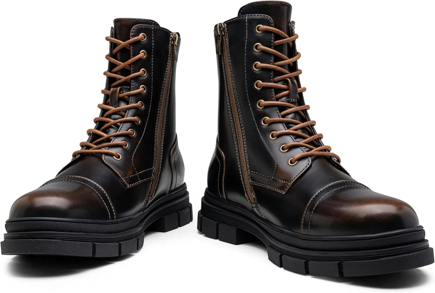 Jousen Men's Boots Fashion High Top Motorcycle Boots Waterproof Boots for Men