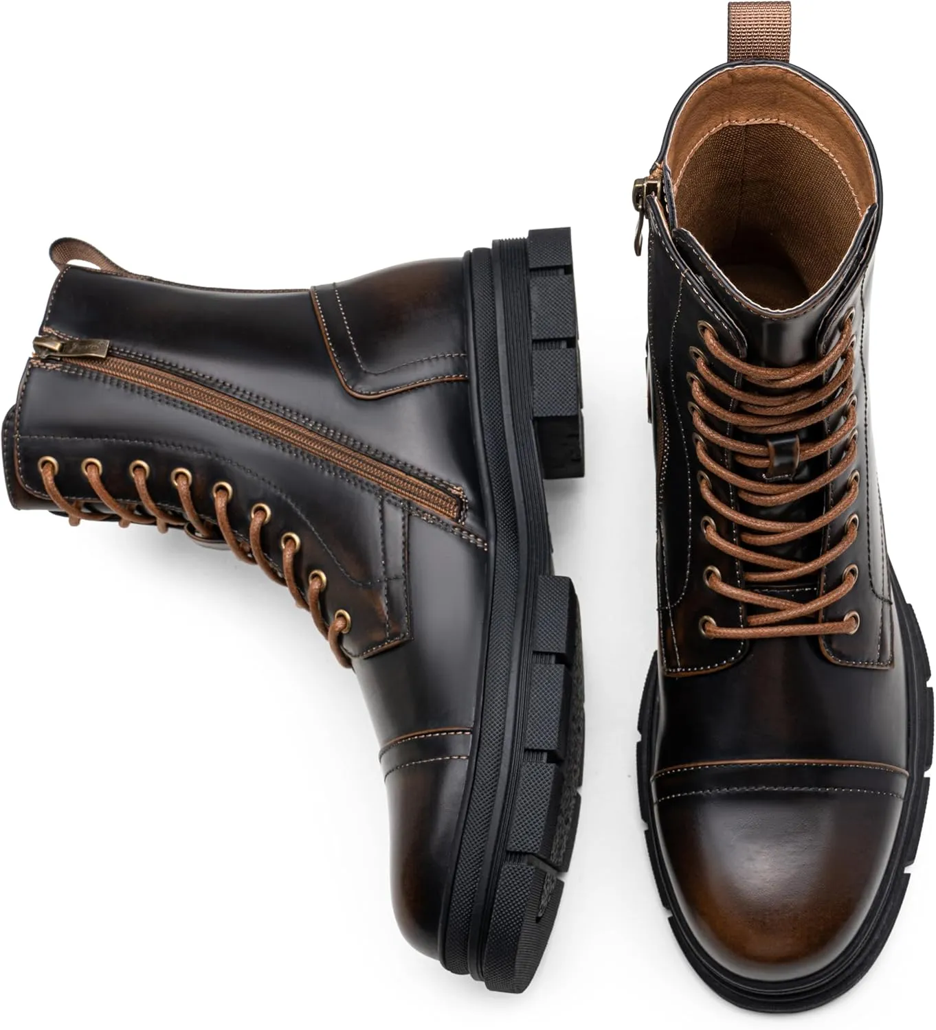 Jousen Men's Boots Fashion High Top Motorcycle Boots Waterproof Boots for Men