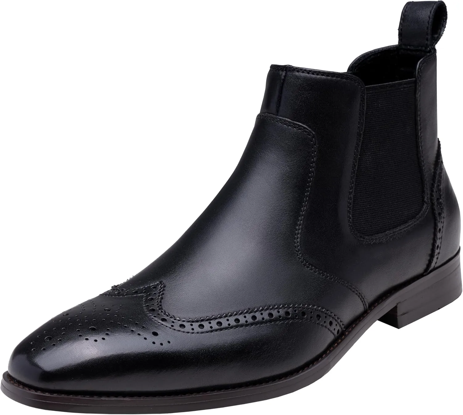 Jousen Men's Chelsea Boots Polished Premium Leather Ankle Dress Boots Classic Retro Slip On Boots for Men
