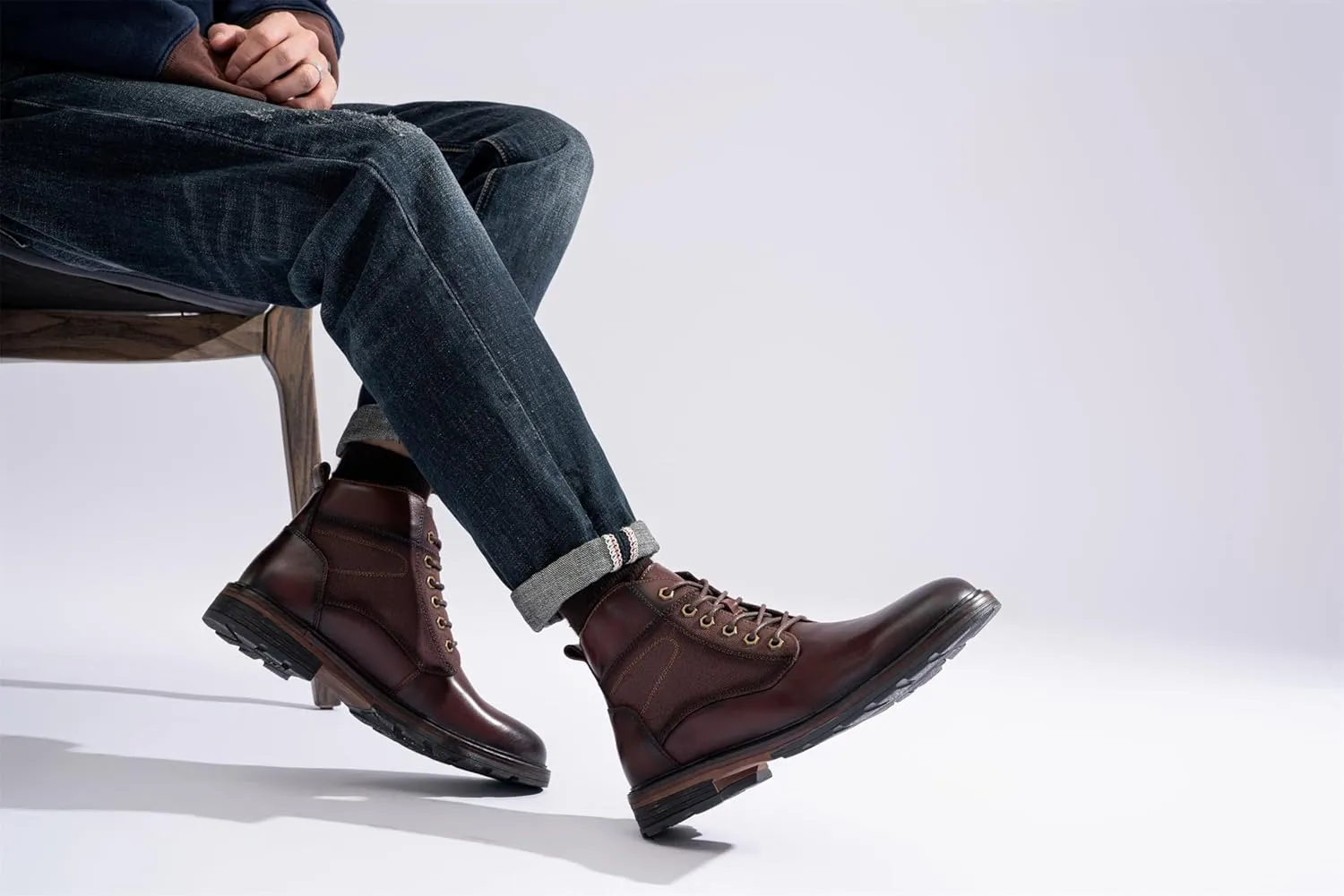Jousen Men's Dress Boots Leather Boots for Men Formal Chukka Boots Mens Business Mens Boots
