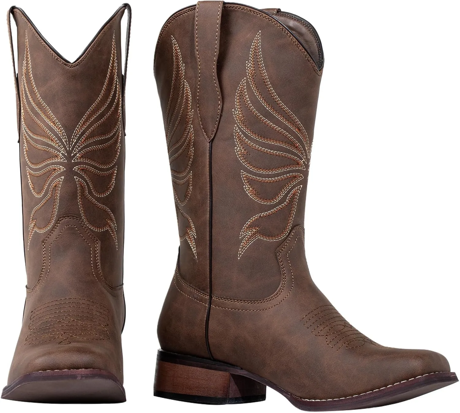 J's.o.l.e Cowboy Boots for Women Square Toe Cowgirl Boots Ladies Fashion Western Boots