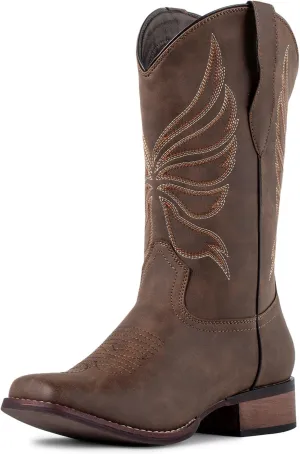 J's.o.l.e Cowboy Boots for Women Square Toe Cowgirl Boots Ladies Fashion Western Boots