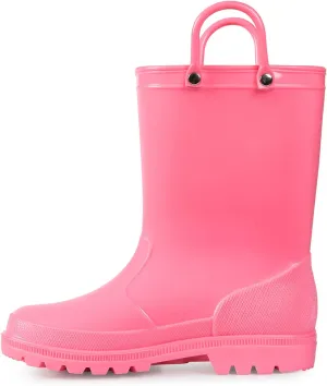 K KomForme Kids Girls & Boys Rain Boots with Easy-on Handles Waterproof Outdoors