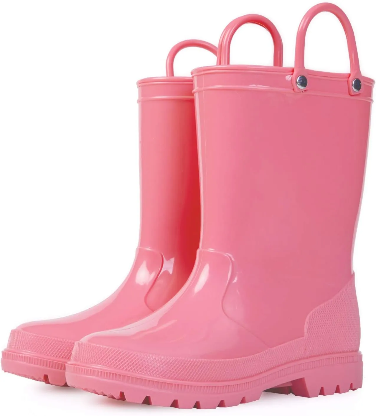 K KomForme Kids Girls & Boys Rain Boots with Easy-on Handles Waterproof Outdoors