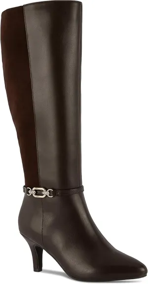 Karen Scott Womens Freylyn Buckled Dress Boots - Chocolate, 7.5 M