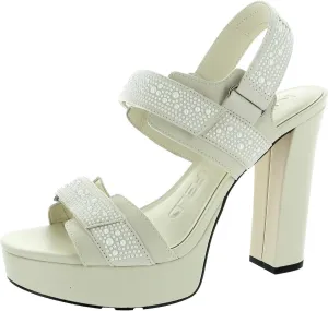 Karl Lagerfeld Paris Women's Alessia Pearl Slingback Platform Sandal Ankle Boot