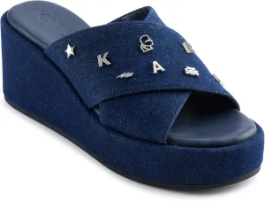 Karl Lagerfeld Paris Women's Cushioned Insole Everyday Caleigh-X Band Wedge Sandal Oxford Flat