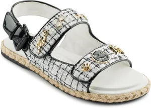 Karl Lagerfeld Paris Women's Cushioned Insole Everyday Charlay-Ankle Strappy Sandal Flat