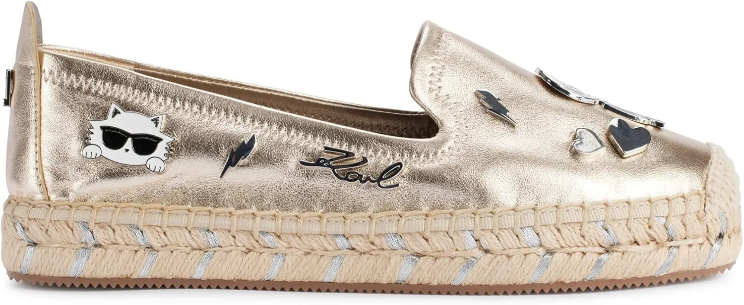 Karl Lagerfeld Paris Women's Cushioned Insole Everyday Michaela-Flat Espadrille Platform