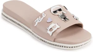 KARL LAGERFELD womens Jeslyn Slides – Effortlessly Fashionable Slide-on Shoes With Bold Klp Pins