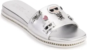 KARL LAGERFELD womens Jeslyn Slides – Effortlessly Fashionable Slide-on Shoes With Bold Klp Pins