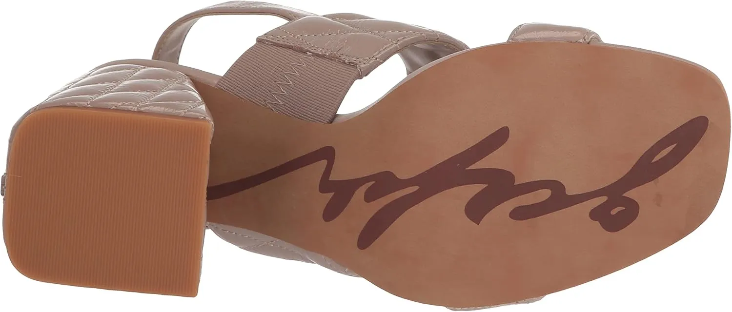 KARL LAGERFELD womens Sarina Quilted Open Toe Leather Heeled Sandal