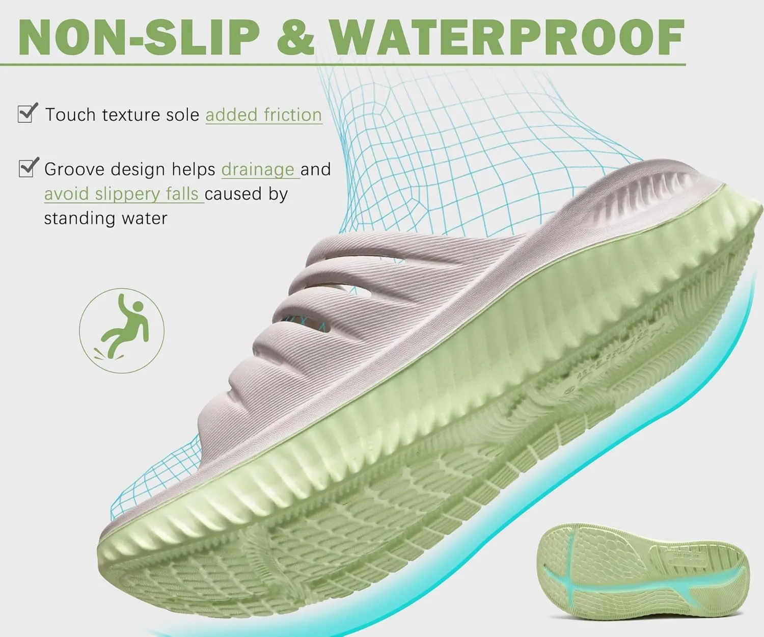 KuaiLu Womens Recovery Sandals With Comfortable Plantar Fasciitis Support,Ladies Orthotic Open Toe Sport Slides Thick Cushion Reduces Stress on Feet,Joints & Back Post-Exercise