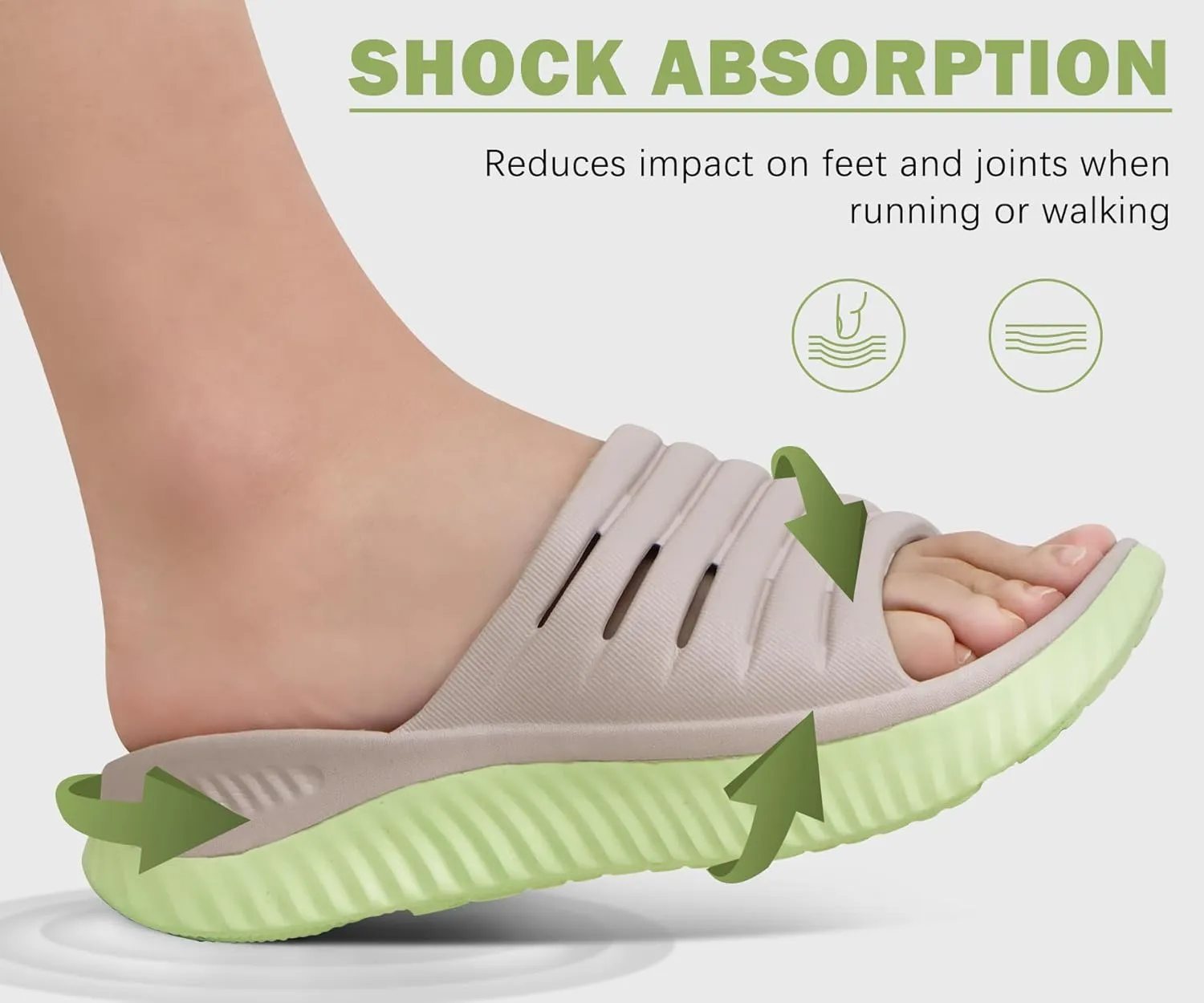 KuaiLu Womens Recovery Sandals With Comfortable Plantar Fasciitis Support,Ladies Orthotic Open Toe Sport Slides Thick Cushion Reduces Stress on Feet,Joints & Back Post-Exercise