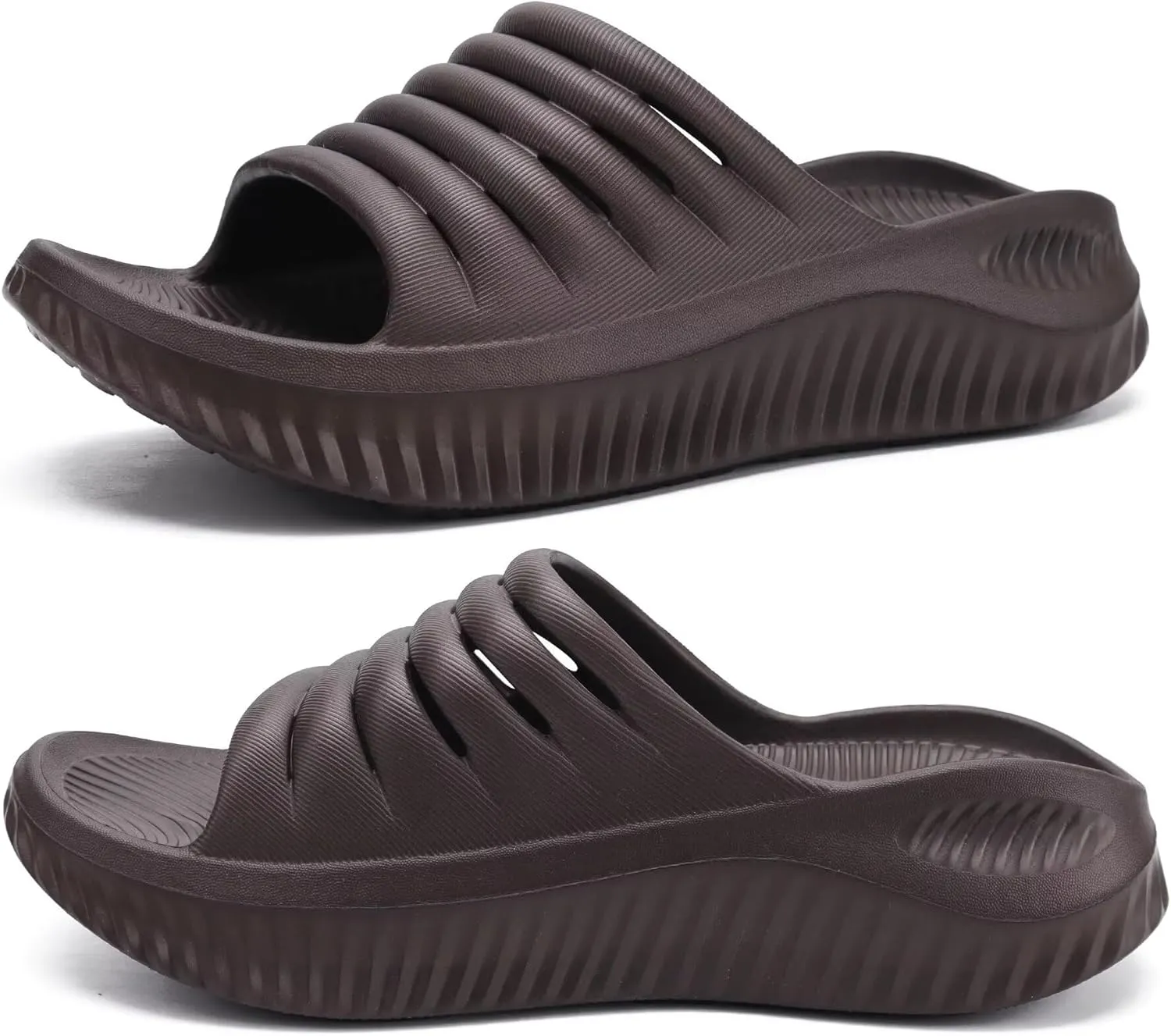 KuaiLu Womens Recovery Sandals With Comfortable Plantar Fasciitis Support,Ladies Orthotic Open Toe Sport Slides Thick Cushion Reduces Stress on Feet,Joints & Back Post-Exercise