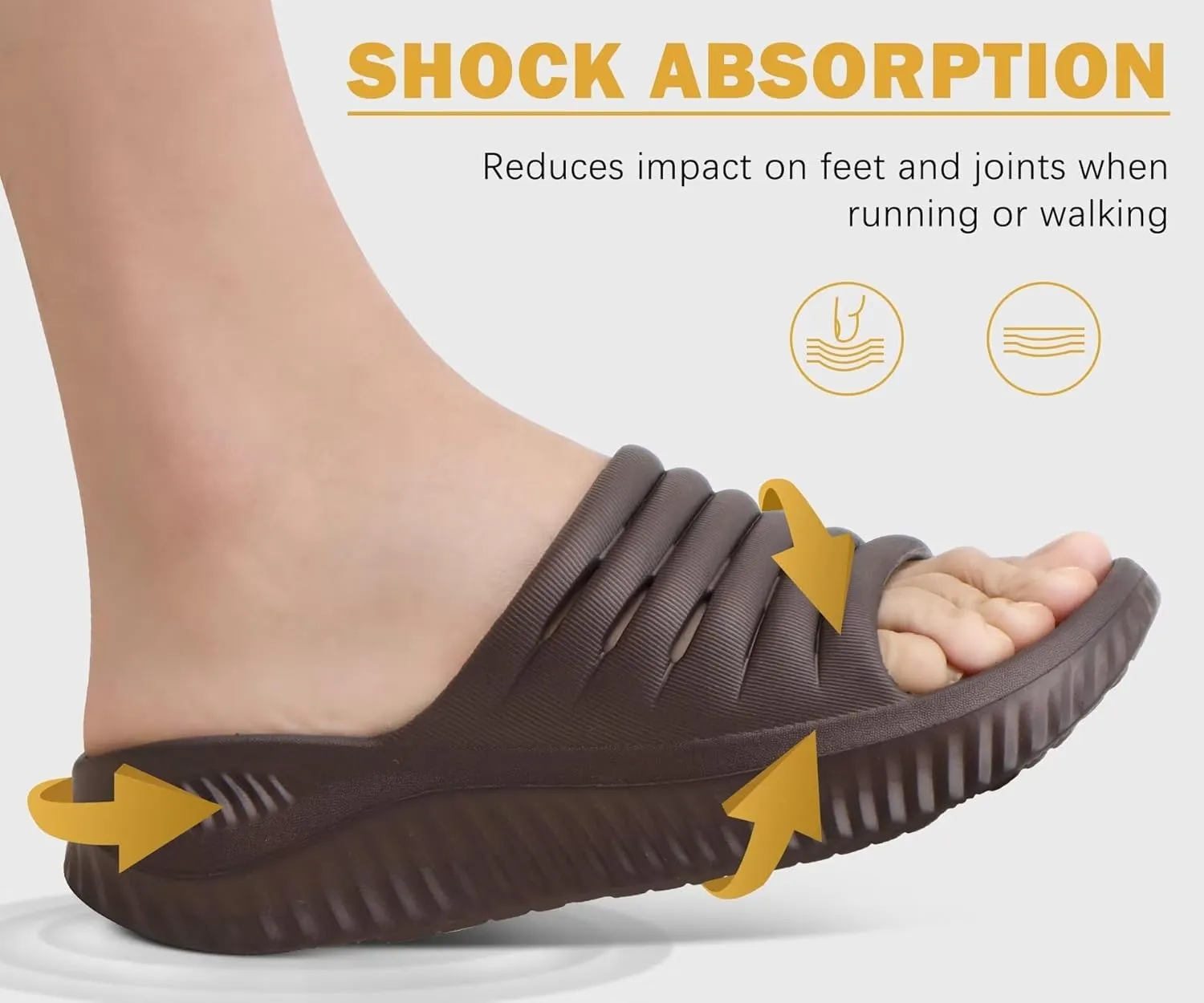 KuaiLu Womens Recovery Sandals With Comfortable Plantar Fasciitis Support,Ladies Orthotic Open Toe Sport Slides Thick Cushion Reduces Stress on Feet,Joints & Back Post-Exercise