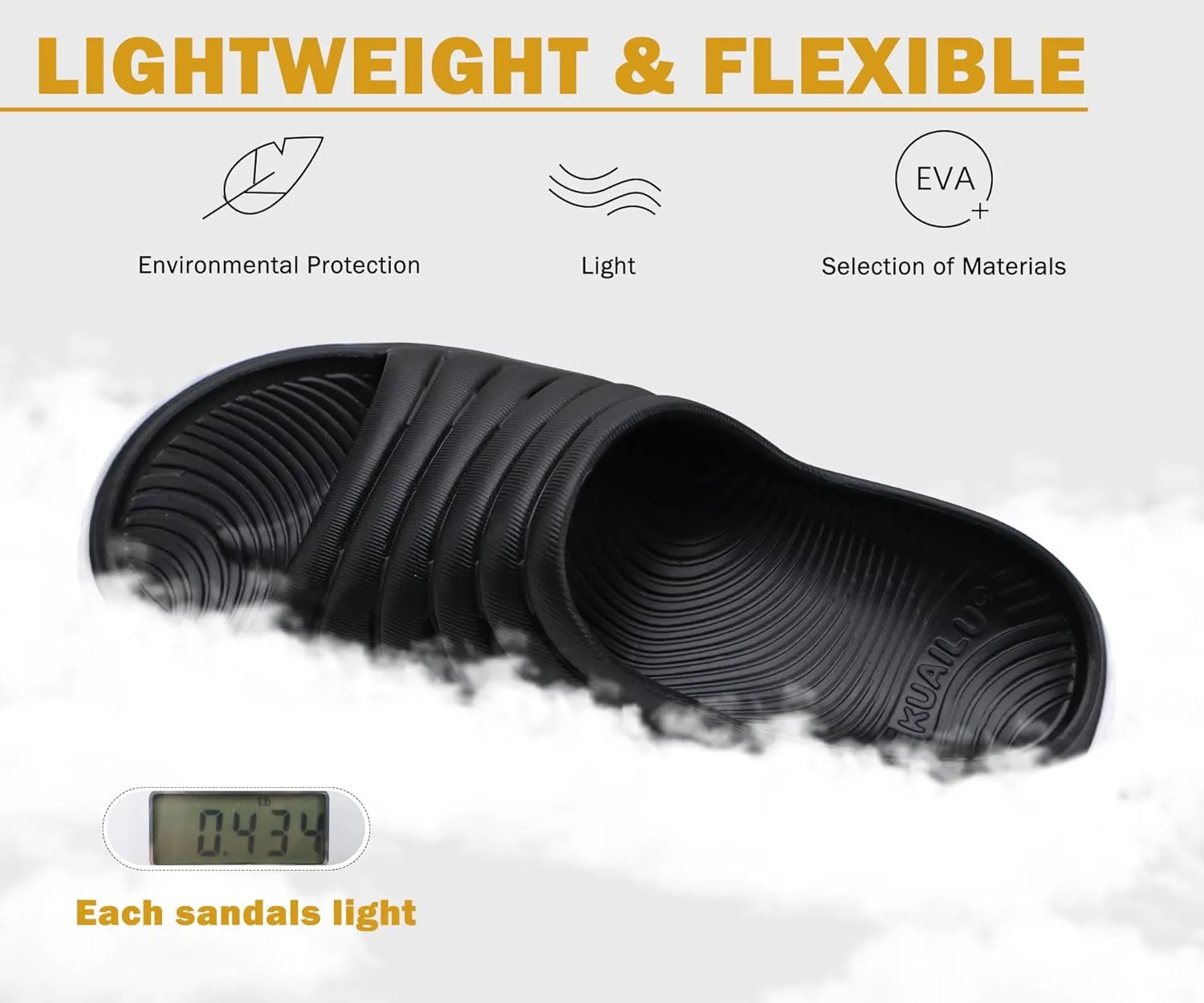 KuaiLu Womens Recovery Sandals With Comfortable Plantar Fasciitis Support,Ladies Orthotic Open Toe Sport Slides Thick Cushion Reduces Stress on Feet,Joints & Back Post-Exercise