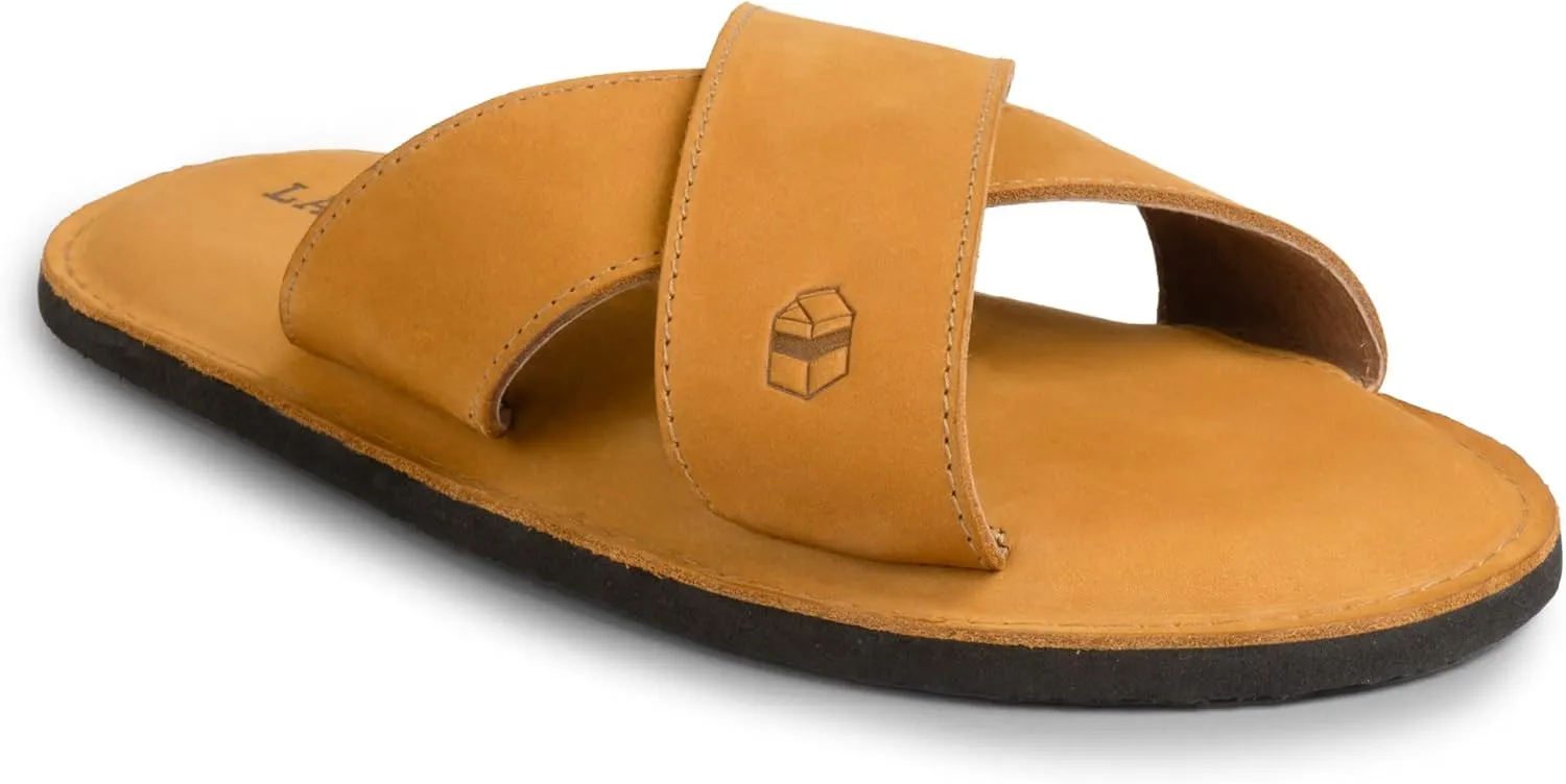 La Leche, The Wanderer Sandals, Slide Sandals with Soft Cushion, Indoor and Outdoor Shoes, Full Grain Leather & Memory Foam, Handmade