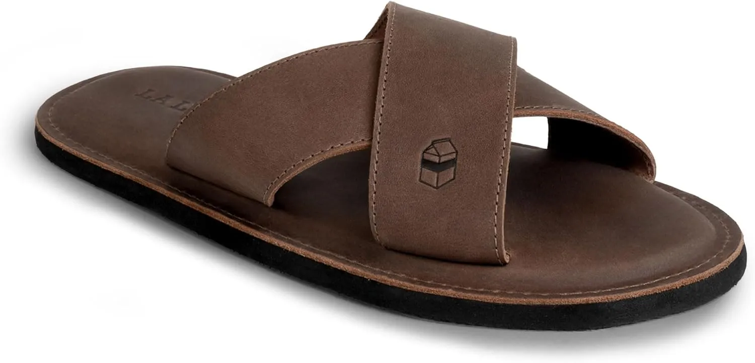 La Leche, The Wanderer Sandals, Slide Sandals with Soft Cushion, Indoor and Outdoor Shoes, Full Grain Leather & Memory Foam, Handmade