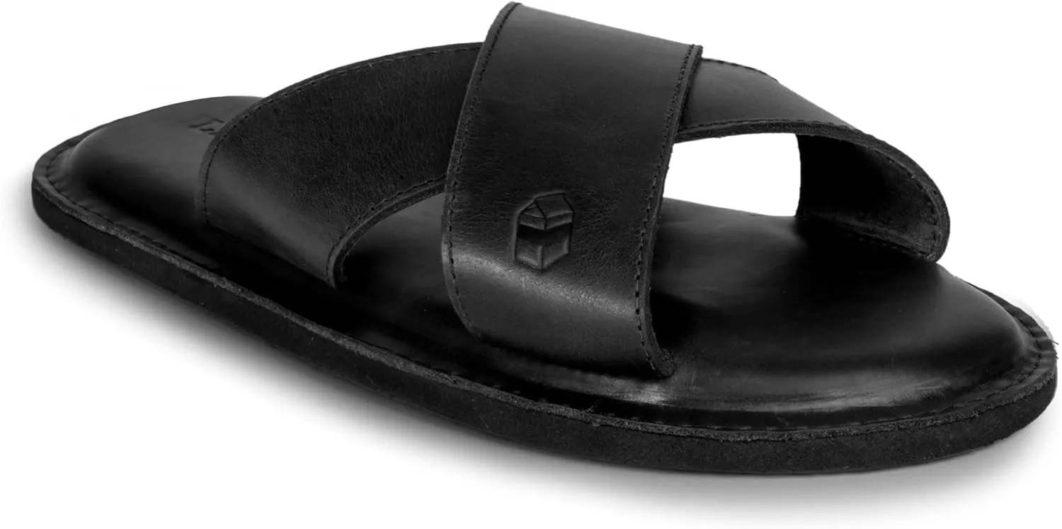 La Leche, The Wanderer Sandals, Slide Sandals with Soft Cushion, Indoor and Outdoor Shoes, Full Grain Leather & Memory Foam, Handmade