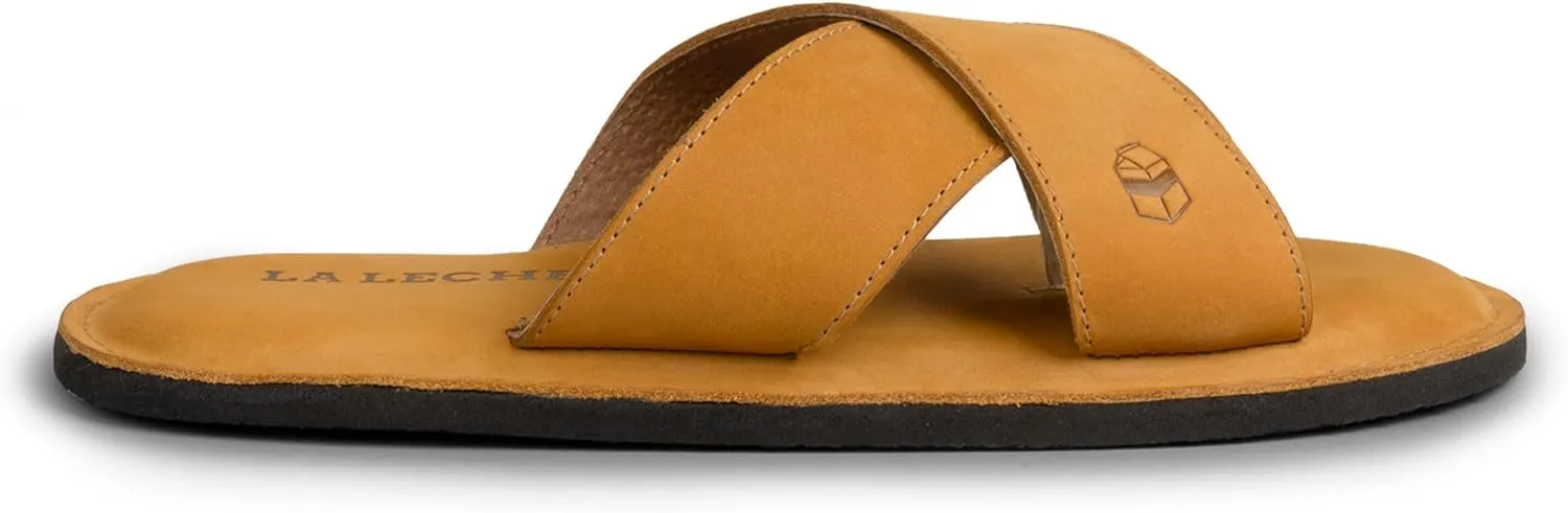 La Leche, The Wanderer Sandals, Slide Sandals with Soft Cushion, Indoor and Outdoor Shoes, Full Grain Leather & Memory Foam, Handmade