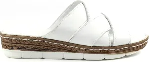 Ladies Gwen White Leather Sandal
