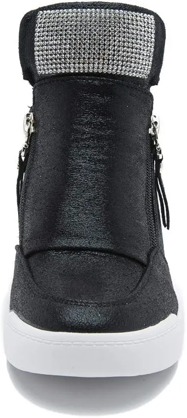 LIURUIJIA Women's Platform Hidden Wedge Sneakers High-Top Fashion Sneakers Dressy Casual Tennis Shoes Ankle Boots