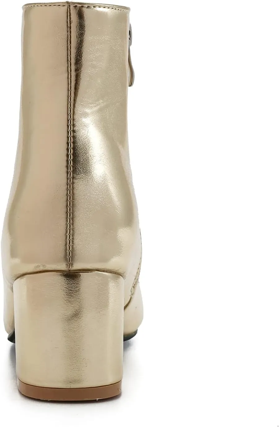 LIURUIJIA Womens Pointed Toe Ankle Boots Mid Chunky Heel Side Zipper Lined Fall Winter Fashion Boots