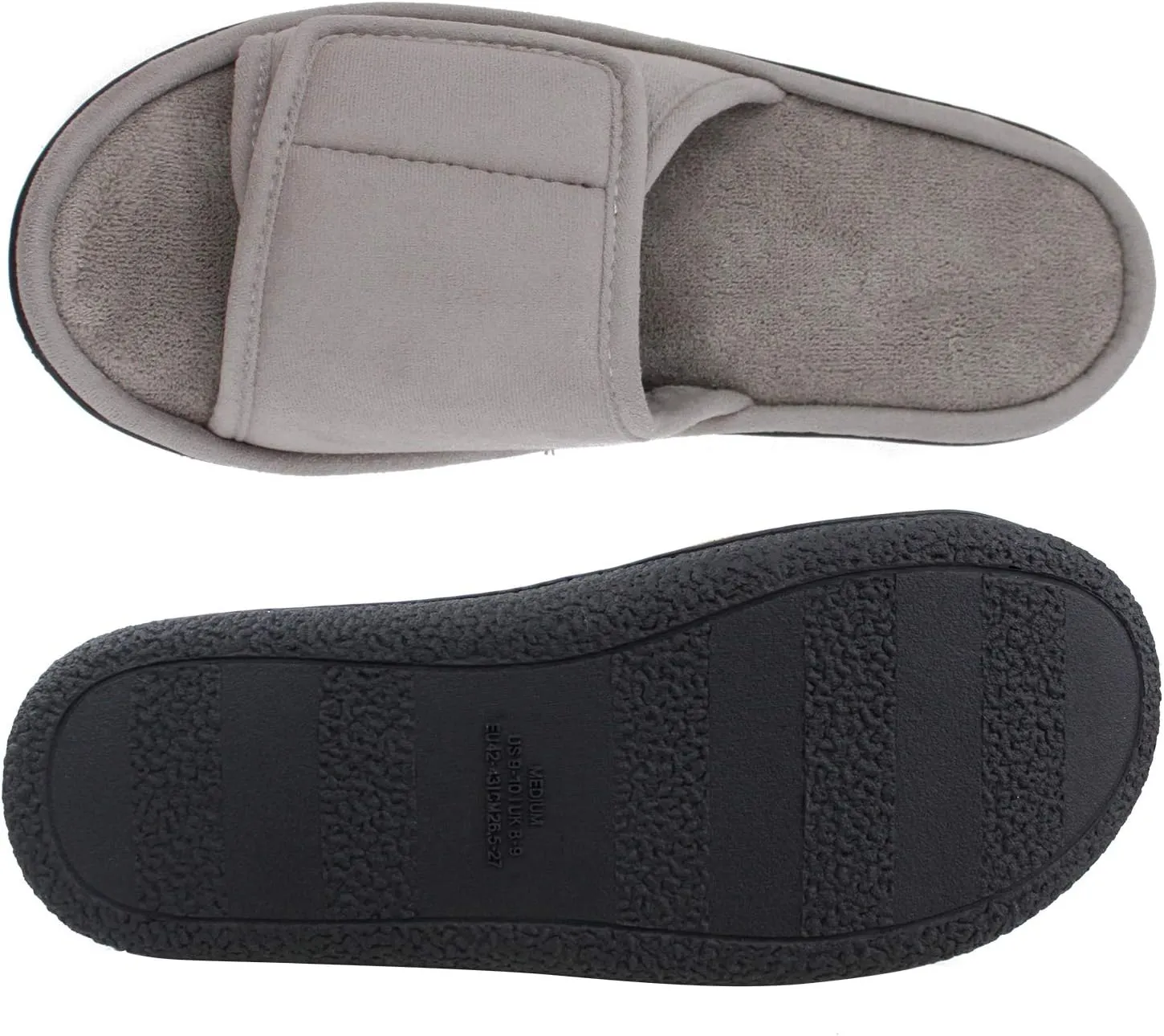 Magtoe Adjustable House Slippers for Men Soft Open Toe Breathable Indoor Slip on Mens Slides Sandals with Memory Foam for Home Bedroom,All Seasons
