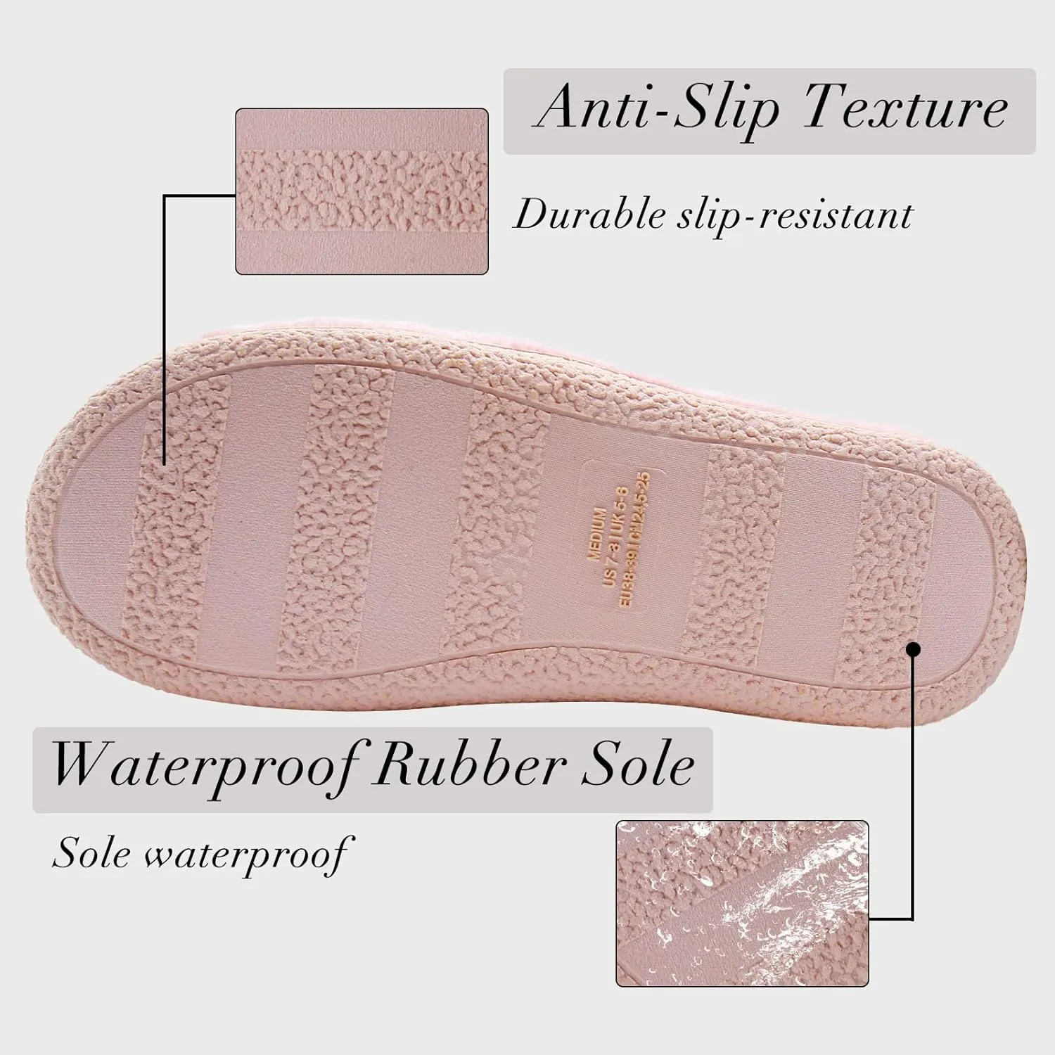 Magtoe Adjustable Open Toe House Slippers for Women Memory Foam Indoor Slip on Slides Sandals Lady Home Shoes for Air Conditioning Room,Spa,Bedroom,All Seasons