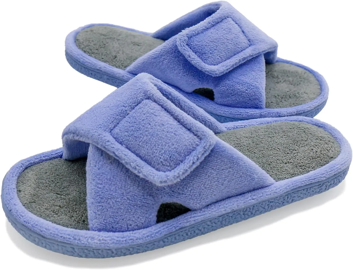 Magtoe Adjustable Open Toe House Slippers for Women Memory Foam Indoor Slip on Slides Sandals Lady Home Shoes for Air Conditioning Room,Spa,Bedroom,All Seasons