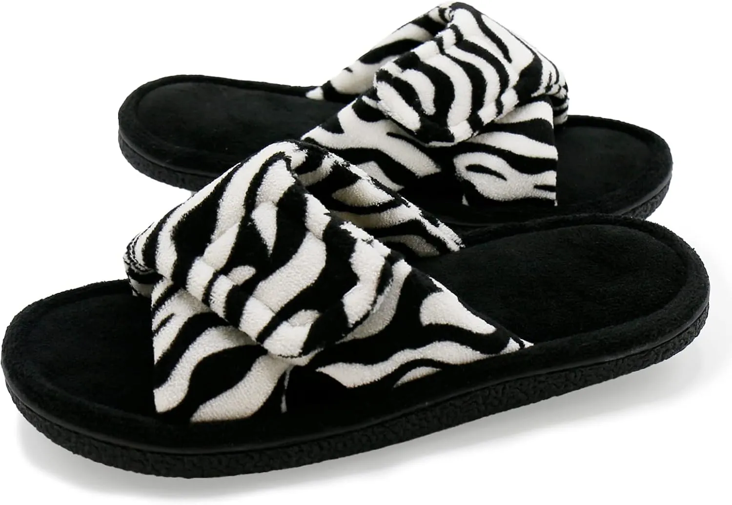 Magtoe Adjustable Open Toe House Slippers for Women Memory Foam Indoor Slip on Slides Sandals Lady Home Shoes for Air Conditioning Room,Spa,Bedroom,All Seasons