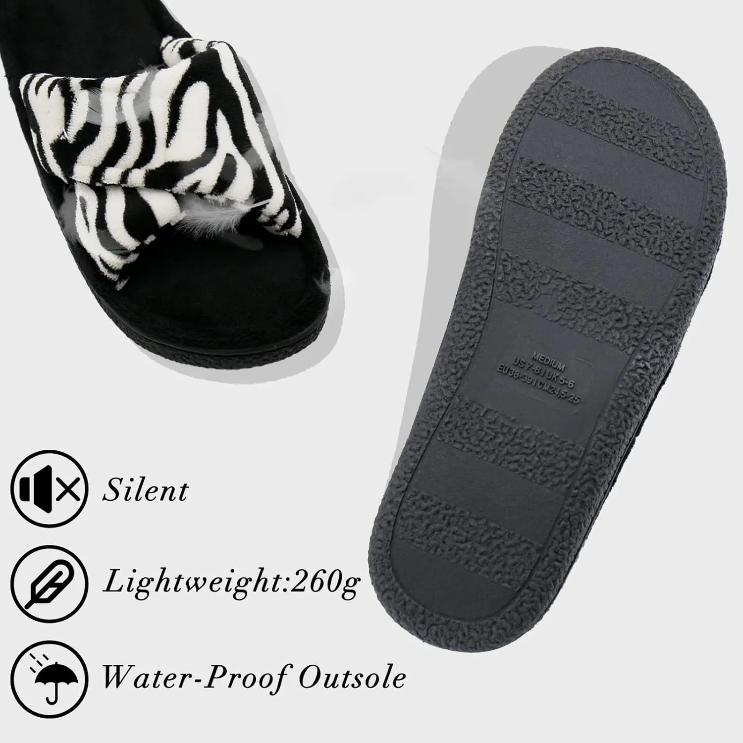 Magtoe Adjustable Open Toe House Slippers for Women Memory Foam Indoor Slip on Slides Sandals Lady Home Shoes for Air Conditioning Room,Spa,Bedroom,All Seasons