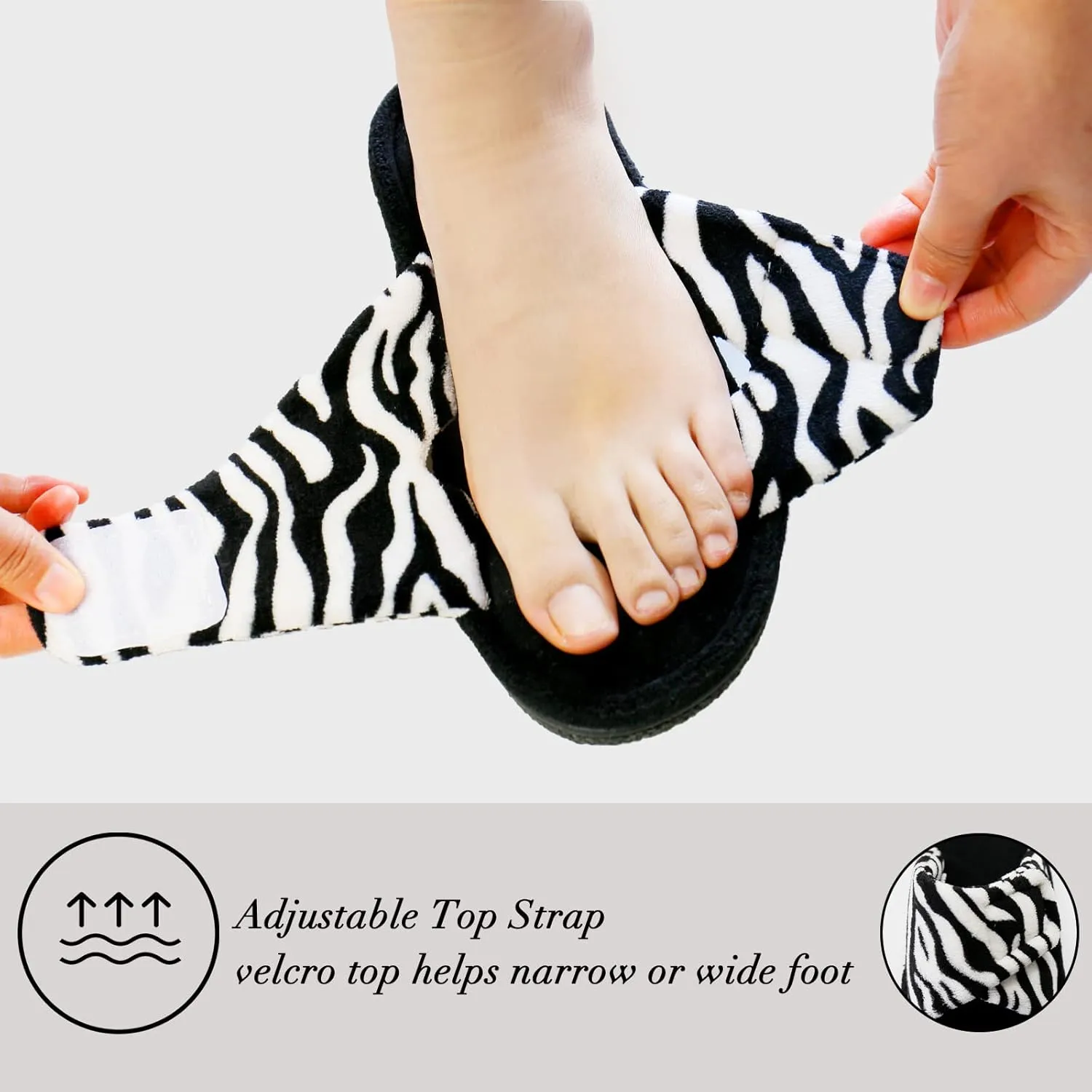 Magtoe Adjustable Open Toe House Slippers for Women Memory Foam Indoor Slip on Slides Sandals Lady Home Shoes for Air Conditioning Room,Spa,Bedroom,All Seasons