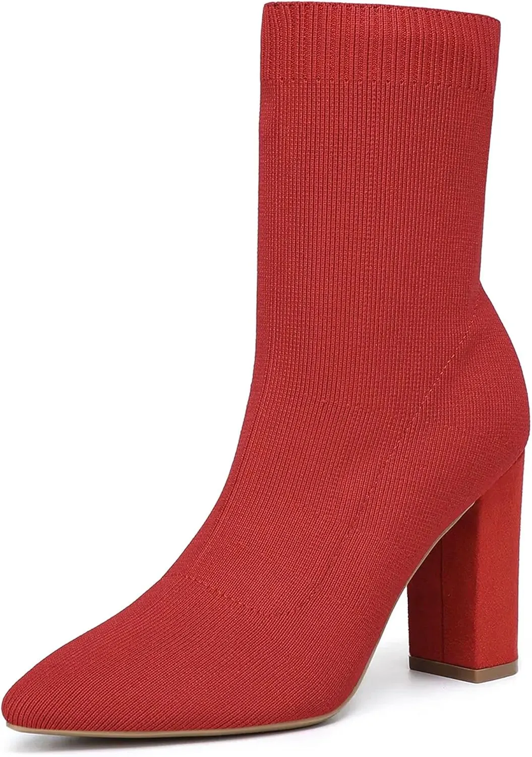 Mousse FIT Women’s Minimalist Pointed Toe Chunky Heeled Ankle Boots