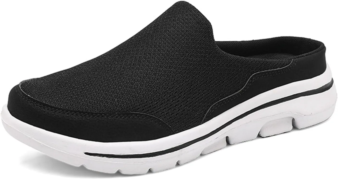 Mules for Women 2025 Breathable Mesh Walking Mules Sneakers Comfortable Light Open Back Shoes Closed Toe Slides Orthopedic Diabetic Shoes with Arch-Support Fashion Slip On Shoe