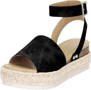 Platform Sandals Women Dressy 2025 Summer Open Toe Buckle Ankle Strap Wedge Sandals Comfortable Arch Support Wedge Sandals
