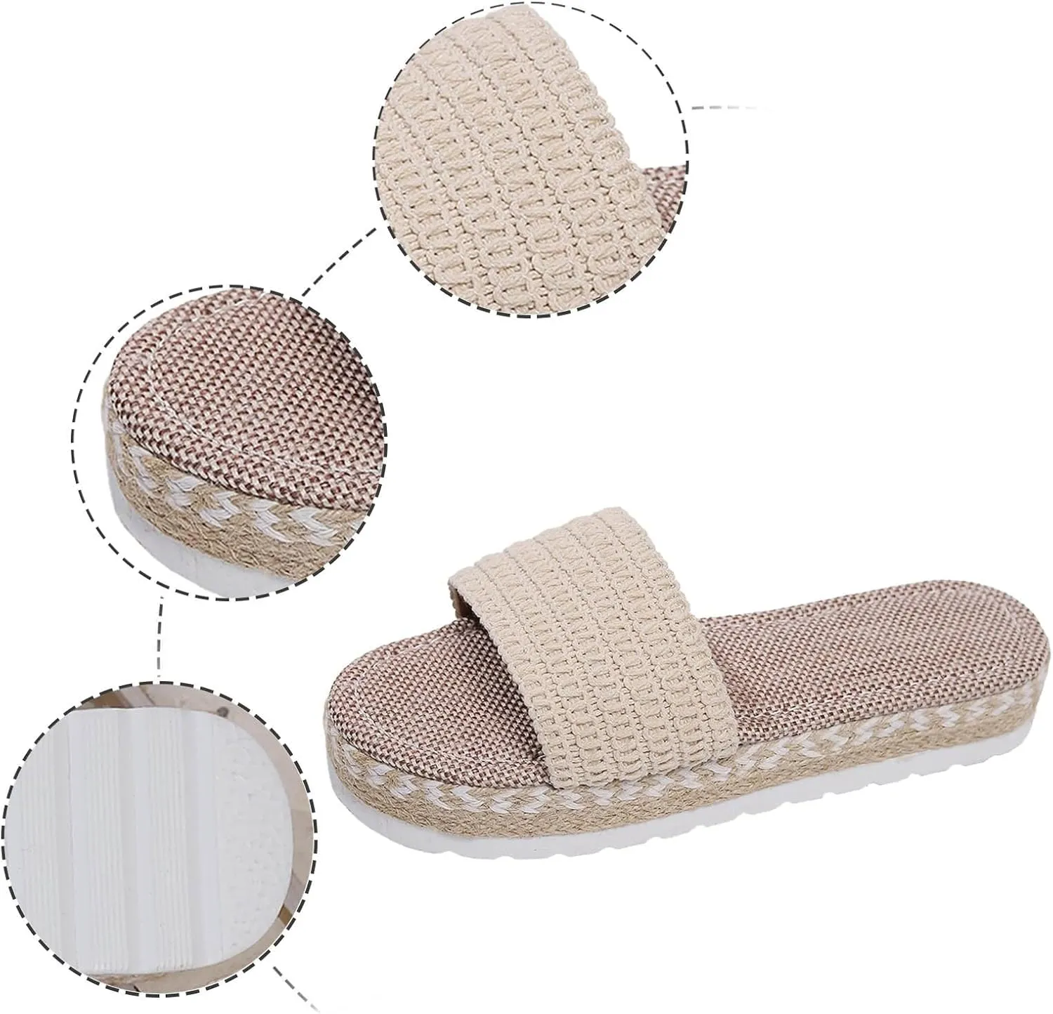 Platform Sandals Women Espadrille Platform Open Toe Summer Beach Slide Sandals Dressy Slip On Walking Sandals