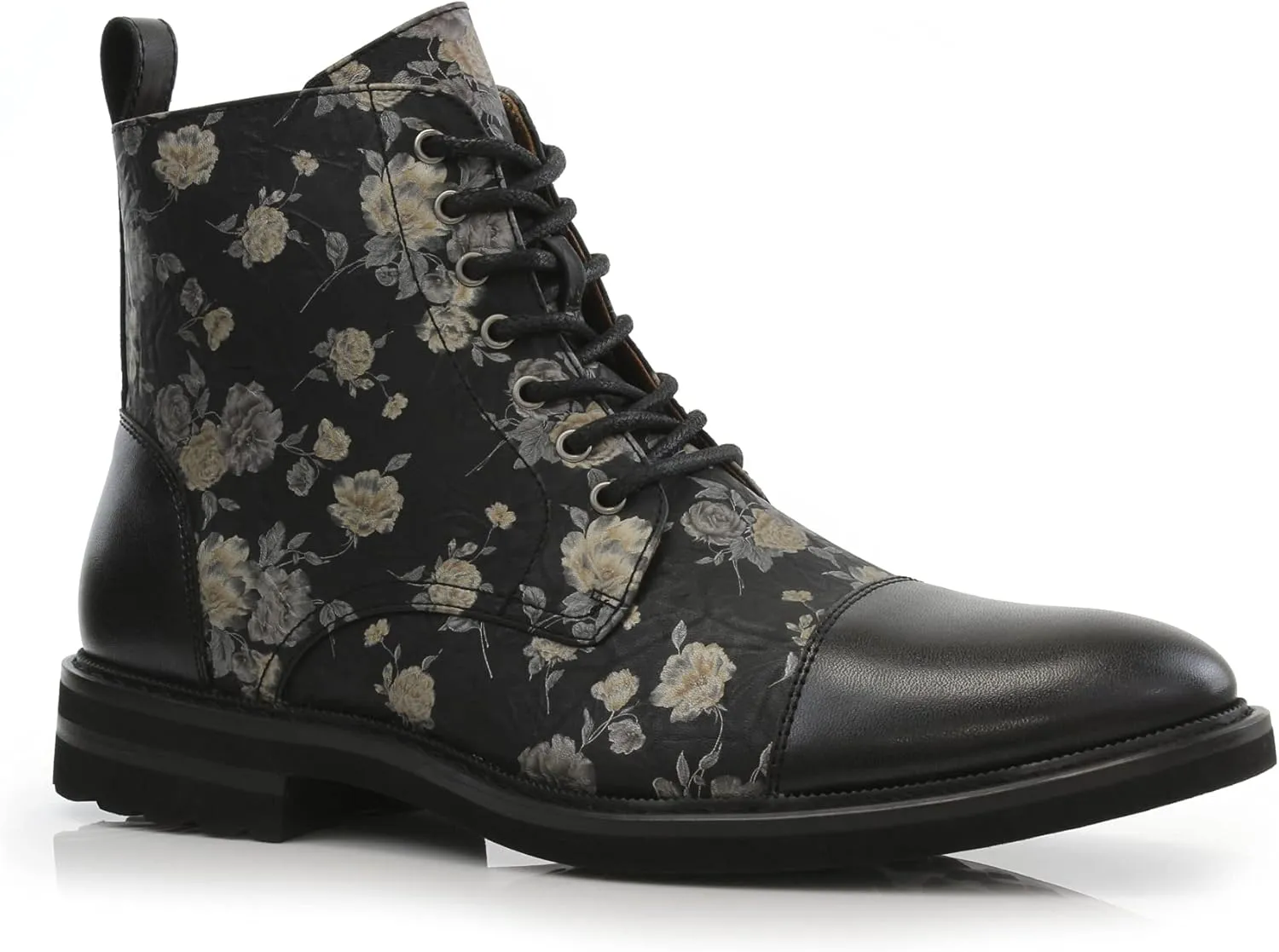 Polar Fox Brooke MPX806061 Grey Woolen and Leather Lace-up Fashion Chukka Boots with Zipper Closure